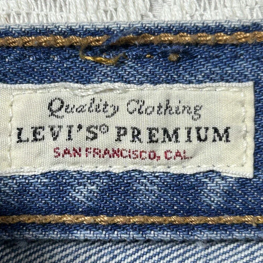 Levis 501 Jeans Mens 31x27 Distressed Button Fly Raw Hem Denim Pants